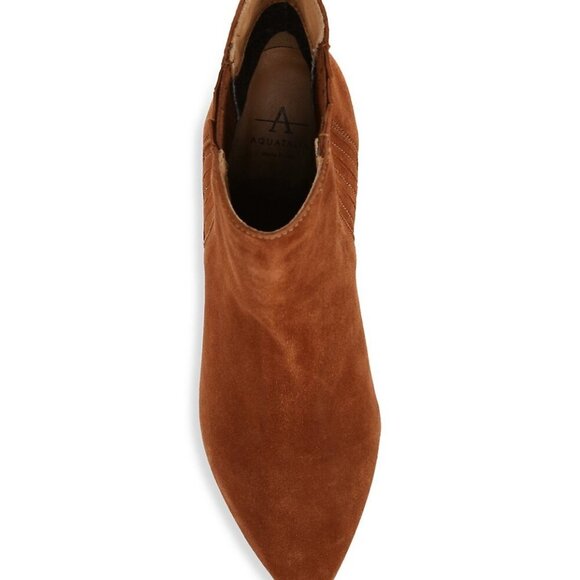 New in Box Aquatalia "Sierra" Water Resistant Suede Ankle Bootie - Ginger - 10 - Picture 10 of 11